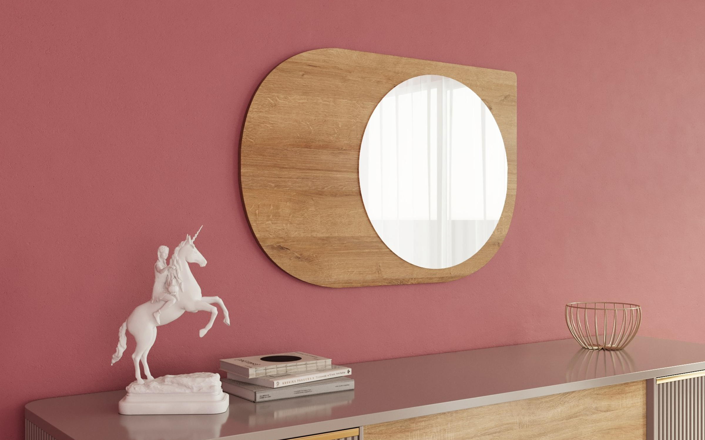 Mirror 60/90 cm Pubble, oak  2